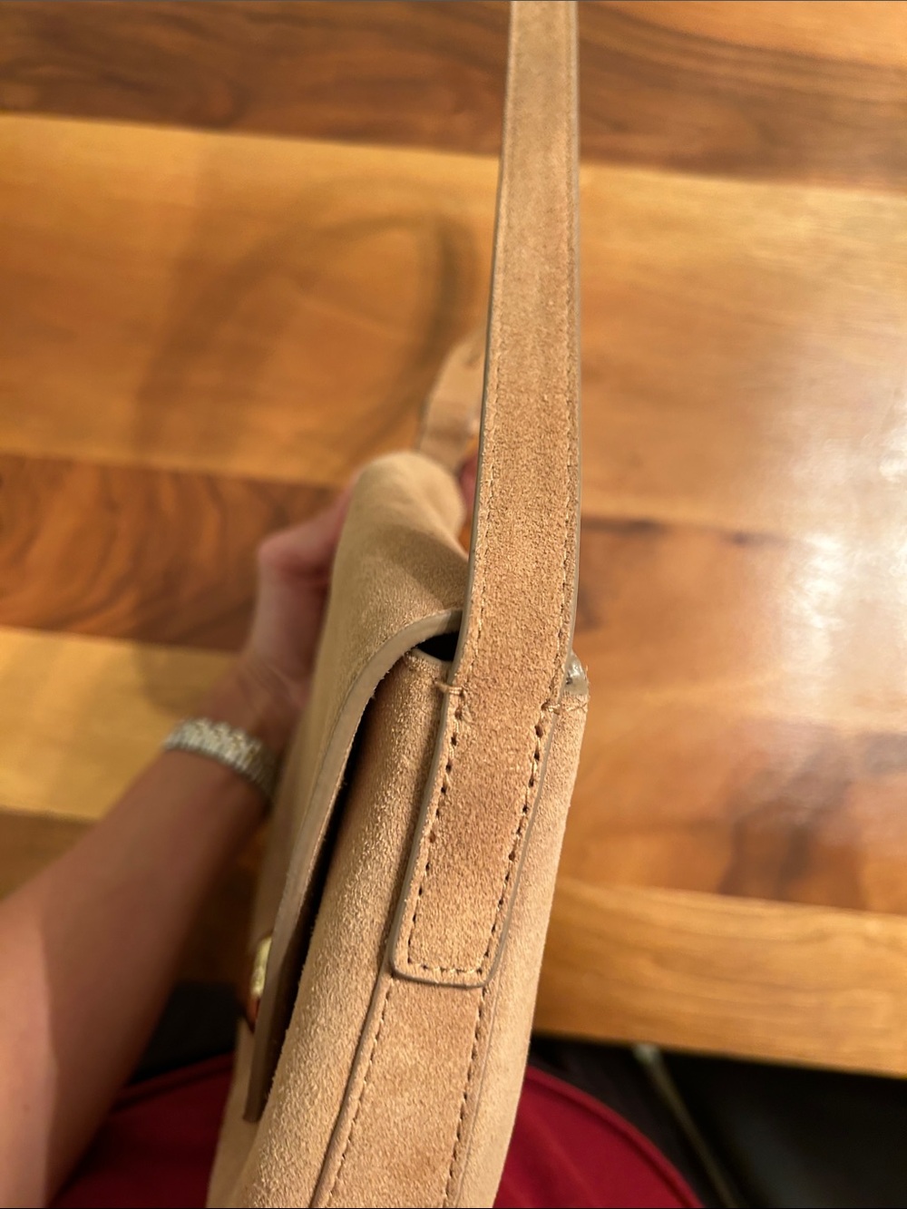 Madewell Cumin Color Dakota Suede Saddle Crossbody Bag - Picture 9 of 11